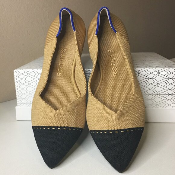 ROTHY'S "The Point II" Camel Captoe Knit Fabric Slip On Ballet Flats 🌷 NEW!! - Picture 5 of 16